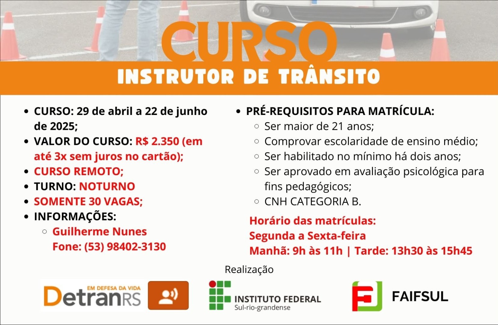 Curso de instrutor de trânsito